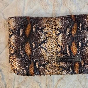BCBG Generation black and brown snake print clutch purse handbag wallet‎